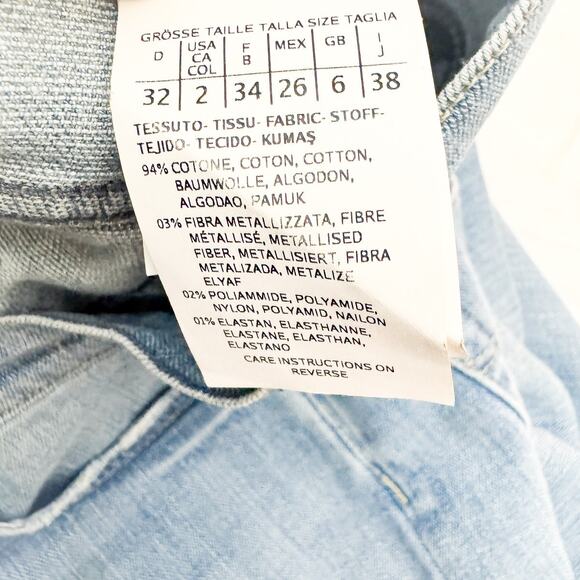 Marella Sport 318103852 Light Wash Straight Leg Denim Jeans Raw Hem Size 2 - Picture 7 of 9